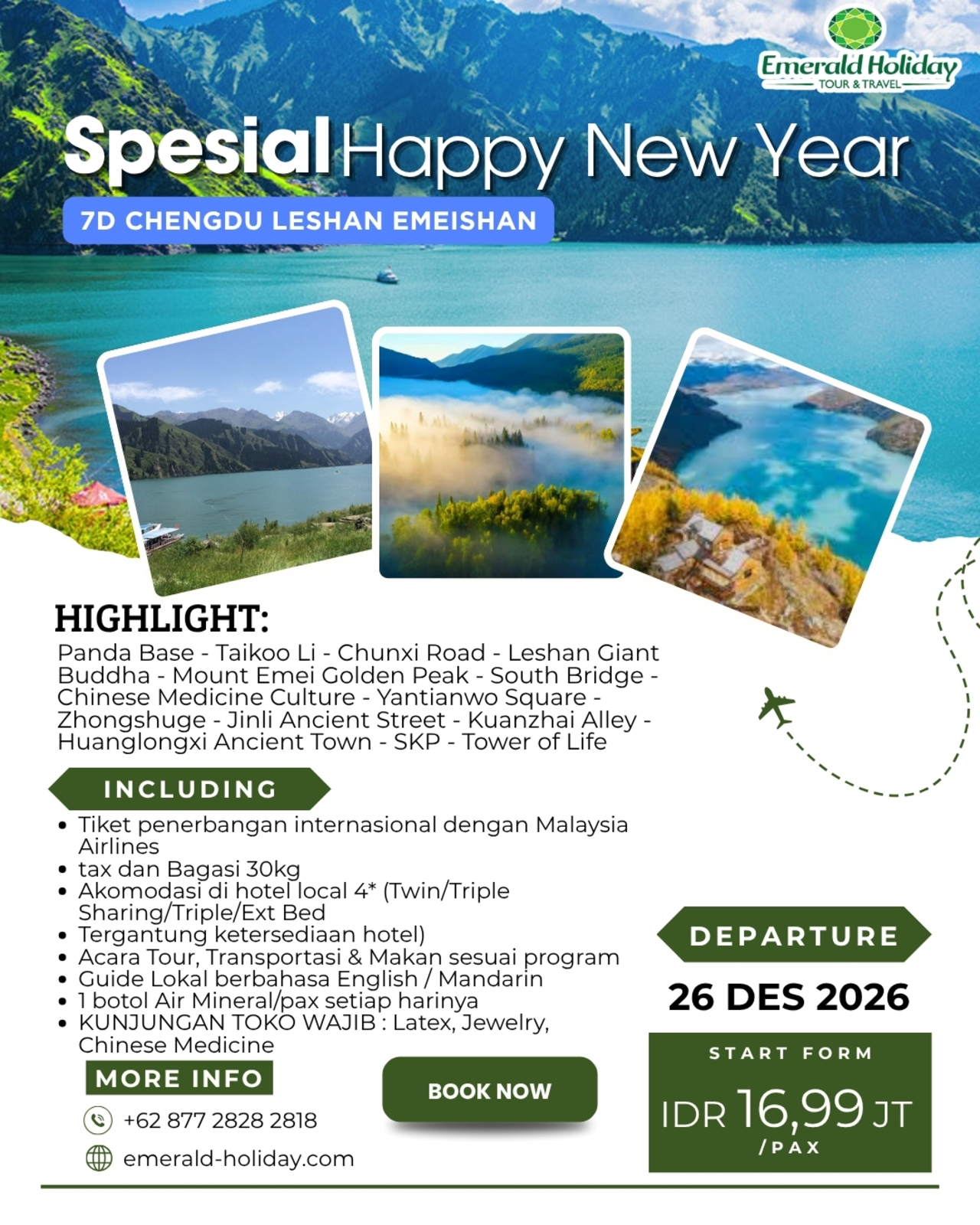  SPECIAL HAPPY NEW YEAR 7D CHENGDU LESHAN EMEISHAN